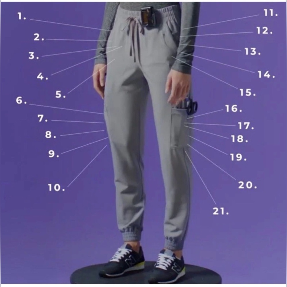 Figs Charlotte 21 Pocket Slim Jogger Scrubs - Picture 2 of 13